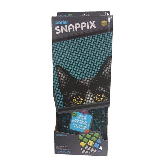 Perler Snappix Kit With Frame Peek A Boo Cat 2203 Pieces 12"x12" Square Bead NEW - Picture 1 of 7